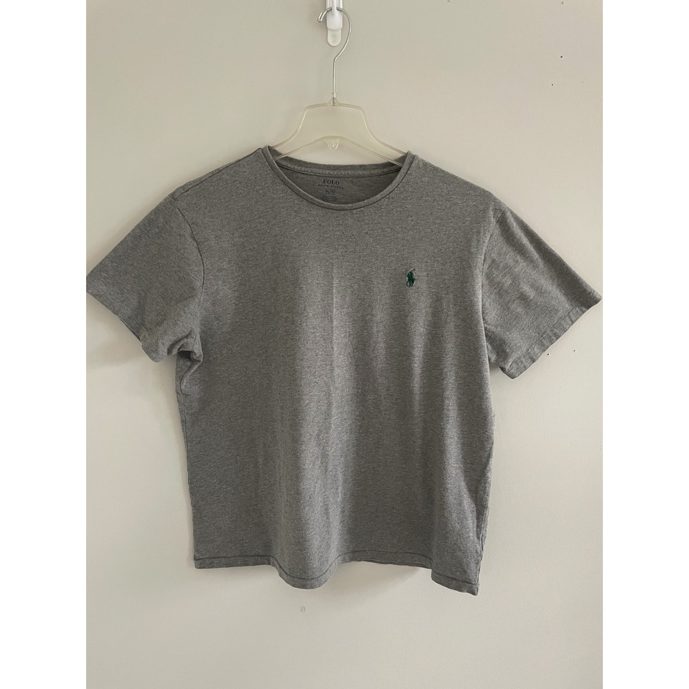 Polo Ralph Lauren Mens Gray Crew Neck T Shirt XL Big Pony Logo Short‎ Sleeve